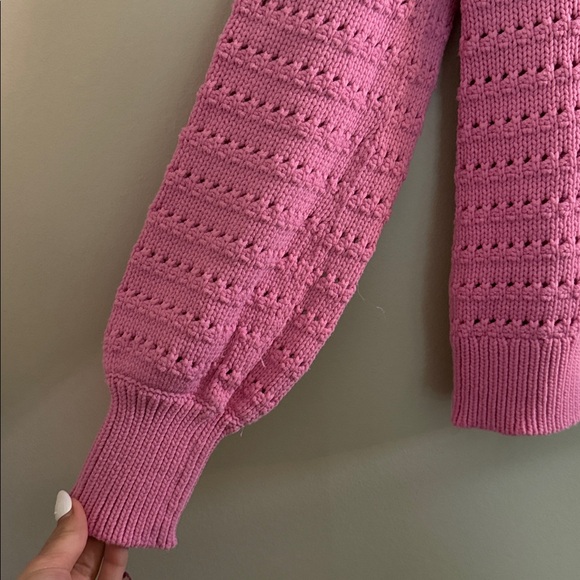 J Crew Balloon-sleeve pointelle sweater in Pink | S - Picture 5 of 10